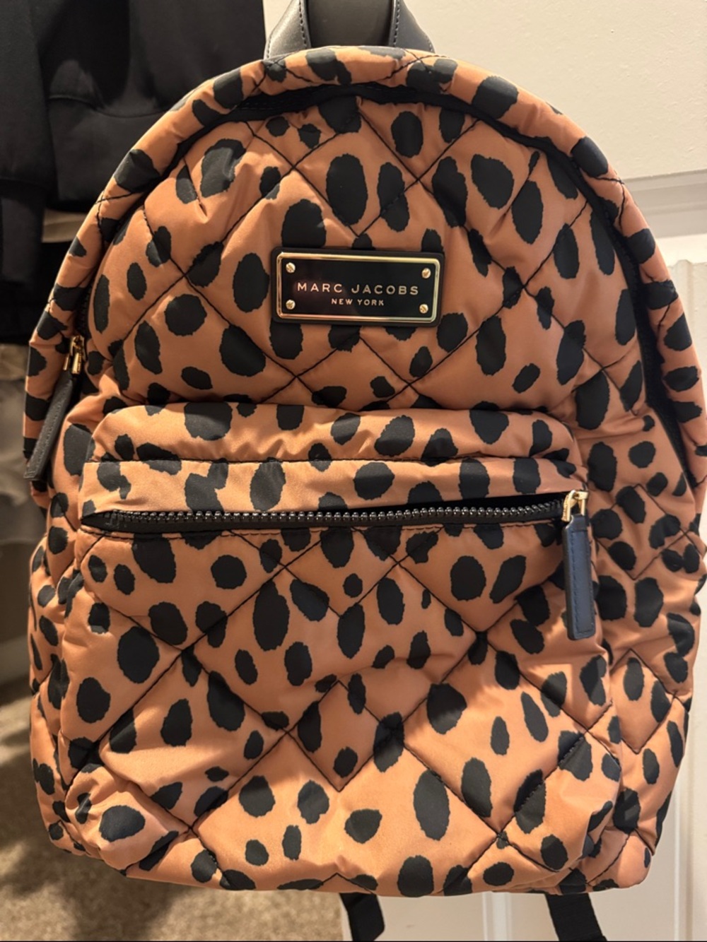 Marc Jacobs Quilted Leopard-Print Backpack in Tan and Black